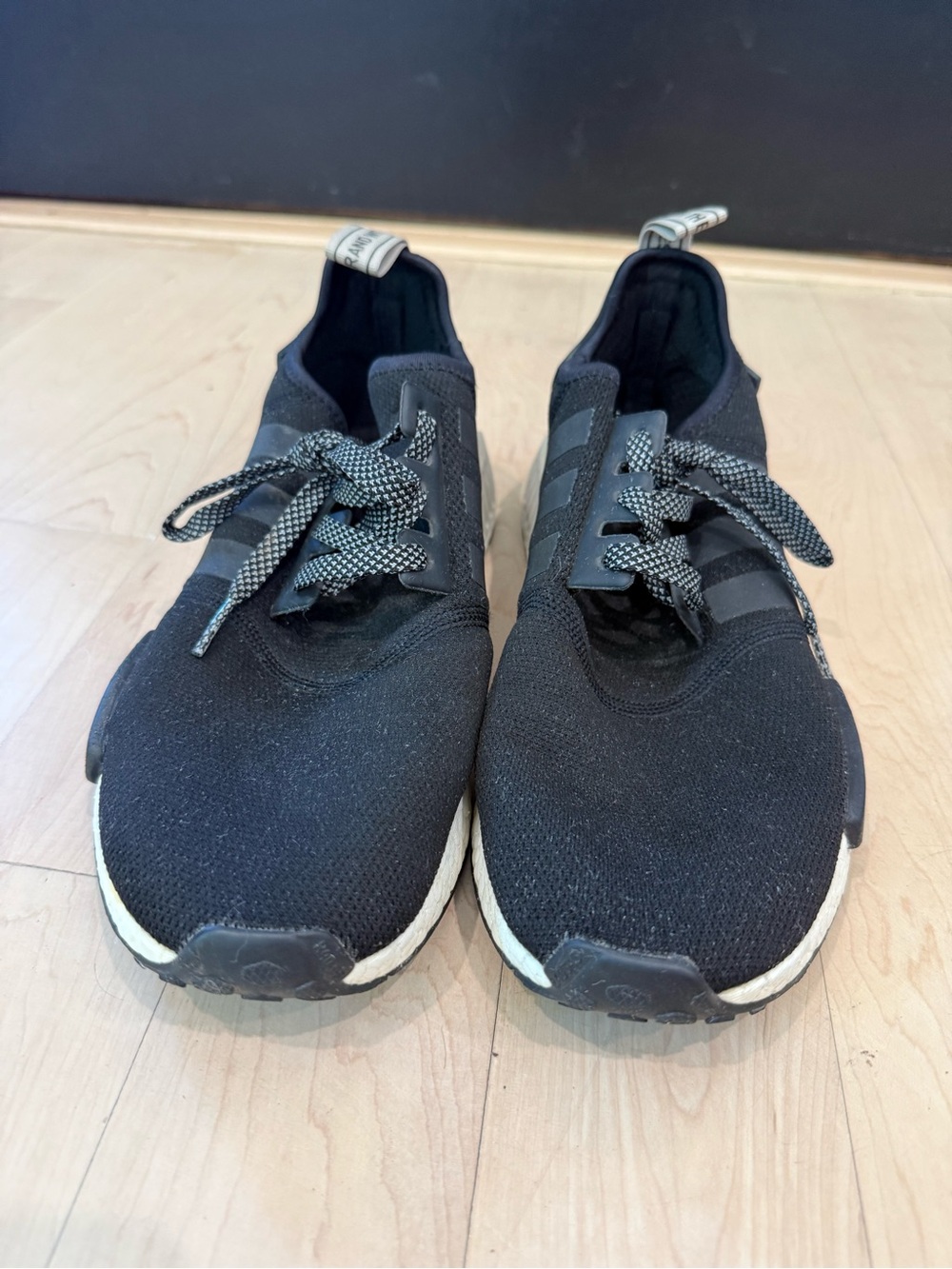 Men's Adidas NMD Black Athletic Slip-On Sneakers with Laces